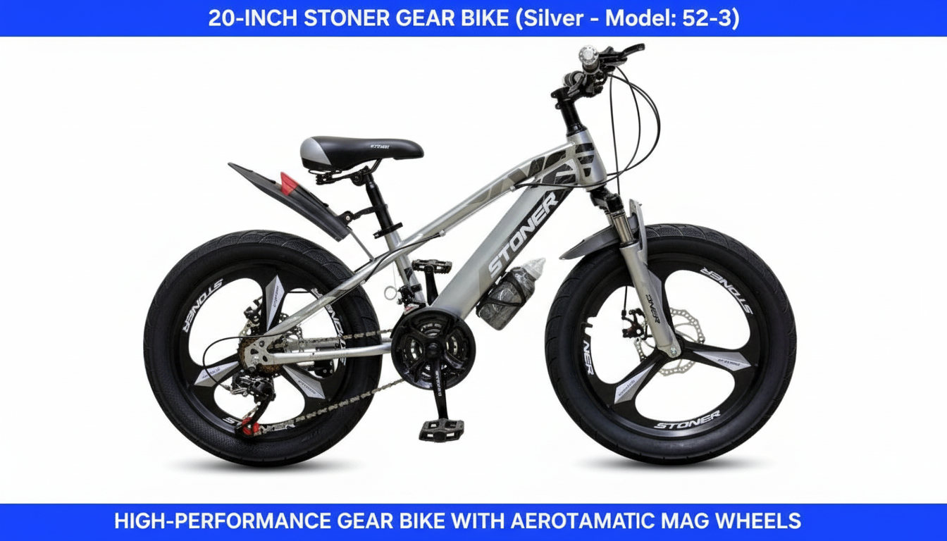 STONER 52 Aluminum Mountain Bike | Black & Grey | 20 Inch (CBF005)