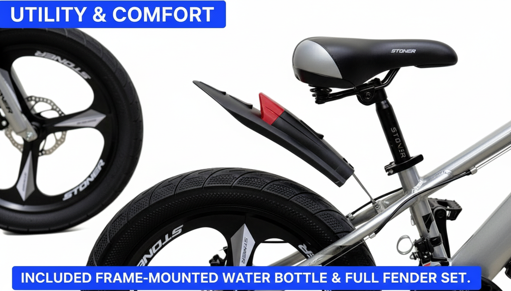 STONER 52 Aluminum Mountain Bike | Black & Grey | 20 Inch (CBF005)