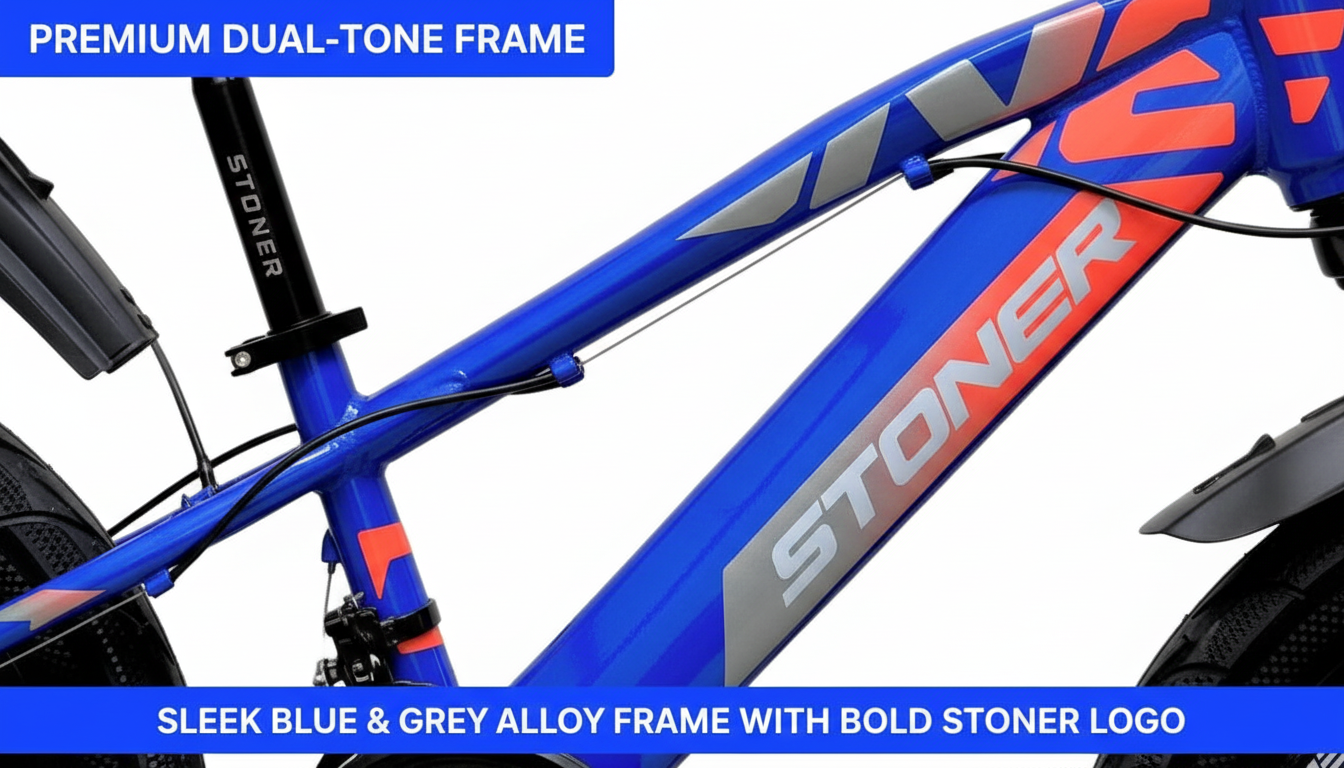 STONER 52(3) Aluminum Mountain Bike | Blue & Grey | 20 Inch (CBF005)