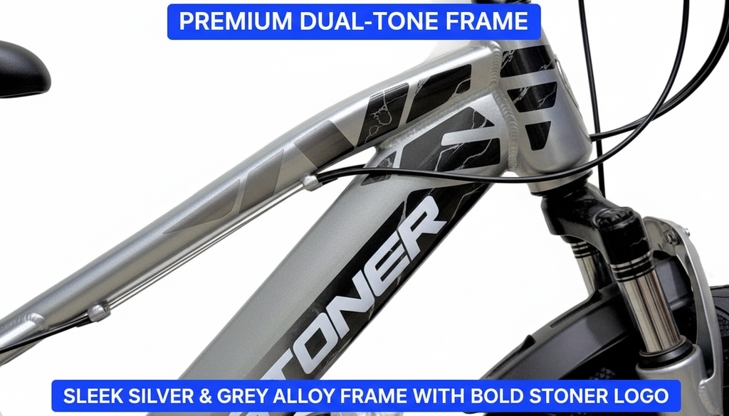 STONER 52 Aluminum Mountain Bike | Black & Grey | 20 Inch (CBF005)